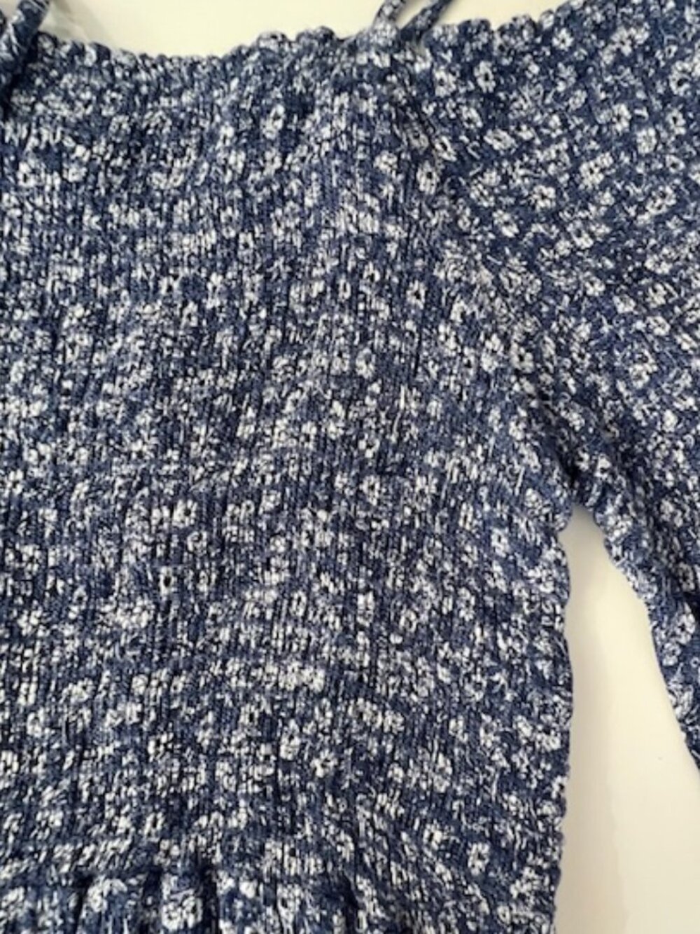 Millibon U.S.A. Womans Blue Floral Pull-on Blue Floral Smocked Romper Size Large - Picture 5 of 11